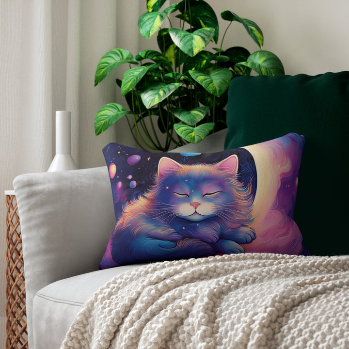 Celestial Dream Cat Lumbar Pillow – Drift into Cosmic Comfort