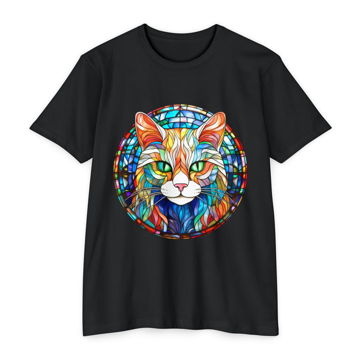 Stained Glass Cat T-Shirt - Kaleidoscope Cat Magic