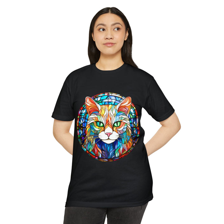 Stained Glass Cat T-Shirt - Kaleidoscope Cat Magic