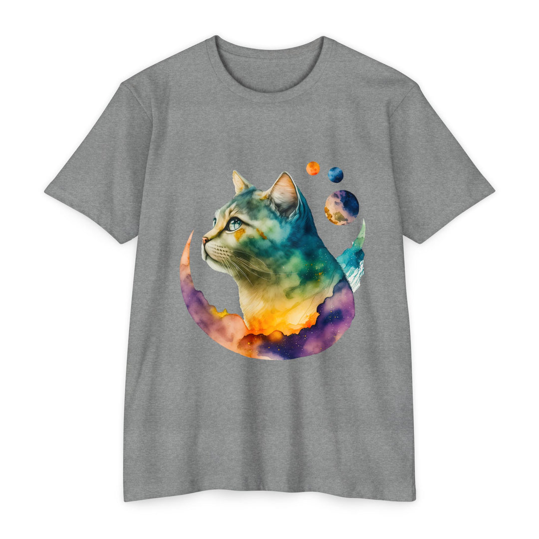 Lunar Cat Shirt - Celestial Feline Art Design