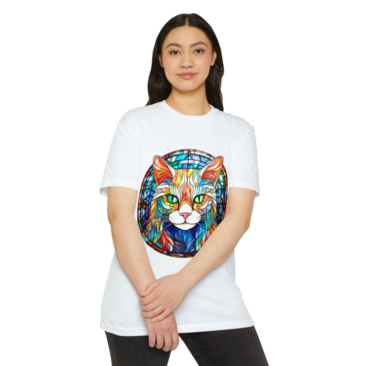 Stained Glass Cat T-Shirt - Kaleidoscope Cat Magic