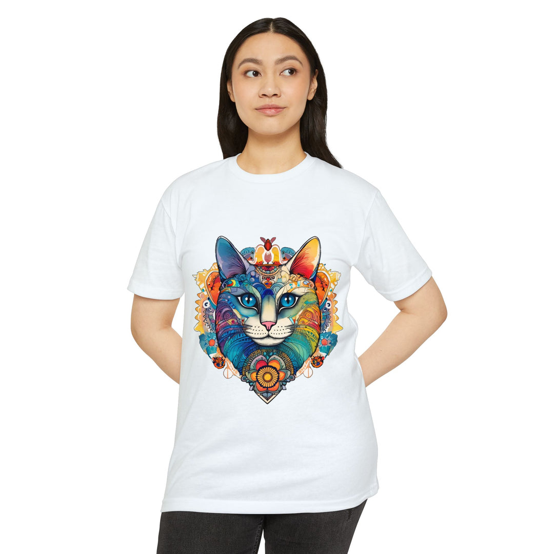 Bohemian Mandala Cat Shirt - Vibrant Feline Art Design