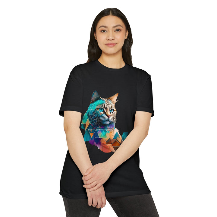 Geometric Illusions Cat Top - Unisex Abstract Art T-Shirt