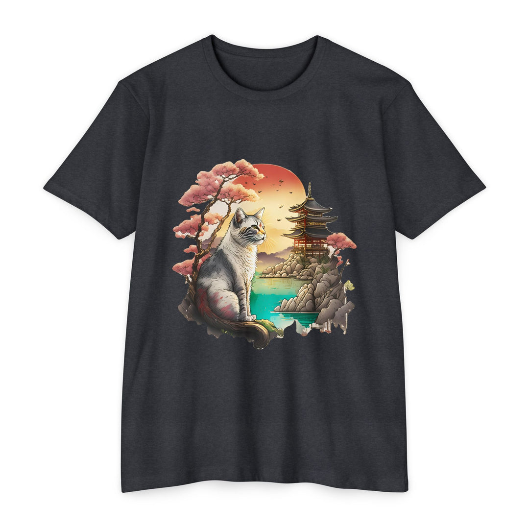 Zen Garden Cat Top - Unisex Serene Landscape T-Shirt