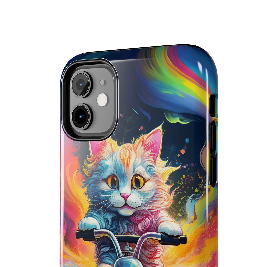 Motorbike Cat Tough Phone Case – Bold Protection with a Dash of Adventure