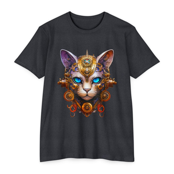 Steampunk Feline Majesty Top - Mechanical Cat Artistry