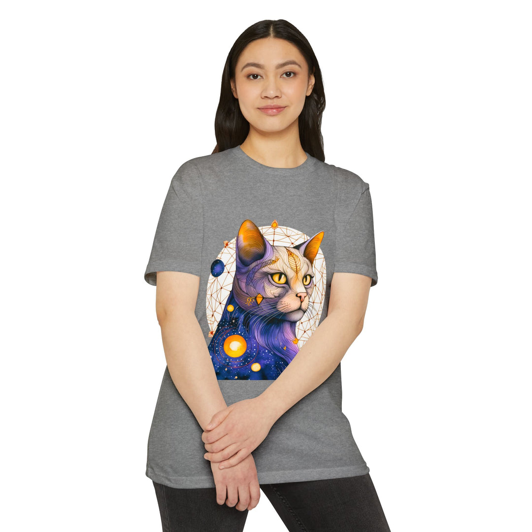 Astral Feline Majesty Top - Celestial Cat Art