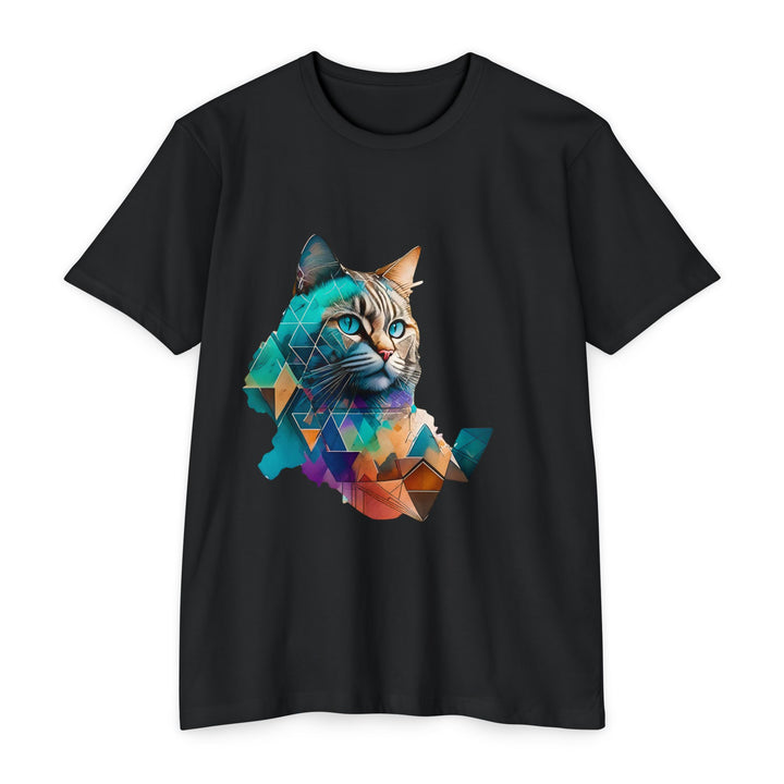 Geometric Illusions Cat Top - Unisex Abstract Art T-Shirt