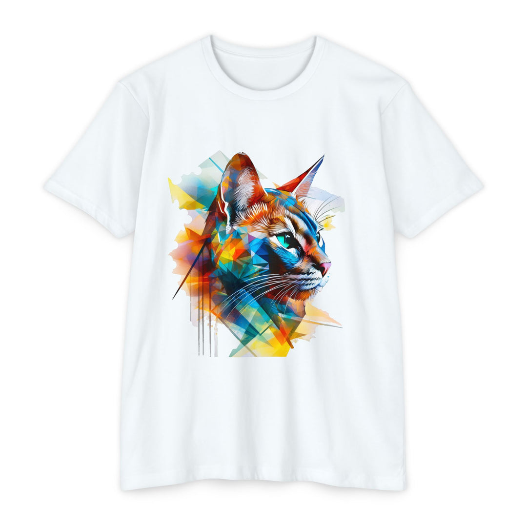 Kaleidoscope Vision Cat Top - Unisex Geometric Art T-Shirt