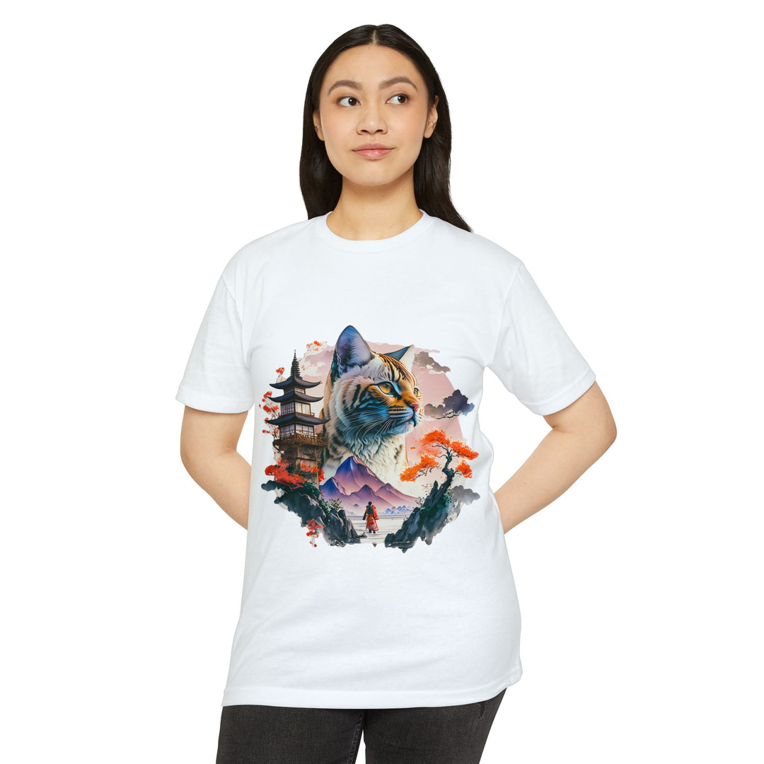 Samurai Spirit Cat Top - Unisex Traditional Art T-Shirt