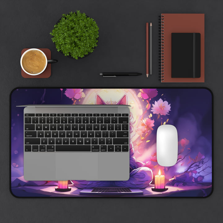 Zen Cat Desk Mat – Find Your Inner Calm in Every Workspace