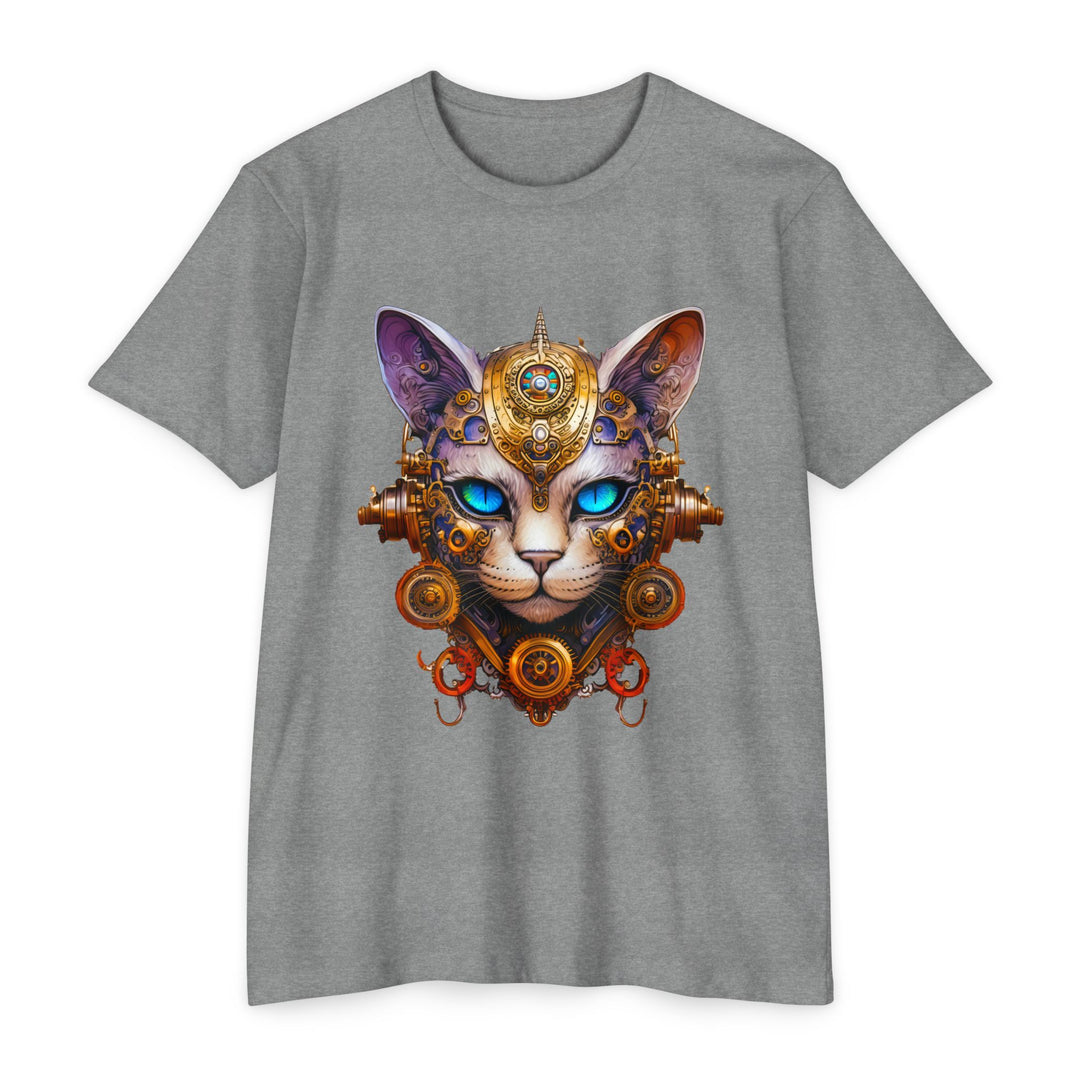 Steampunk Feline Majesty Top - Mechanical Cat Artistry