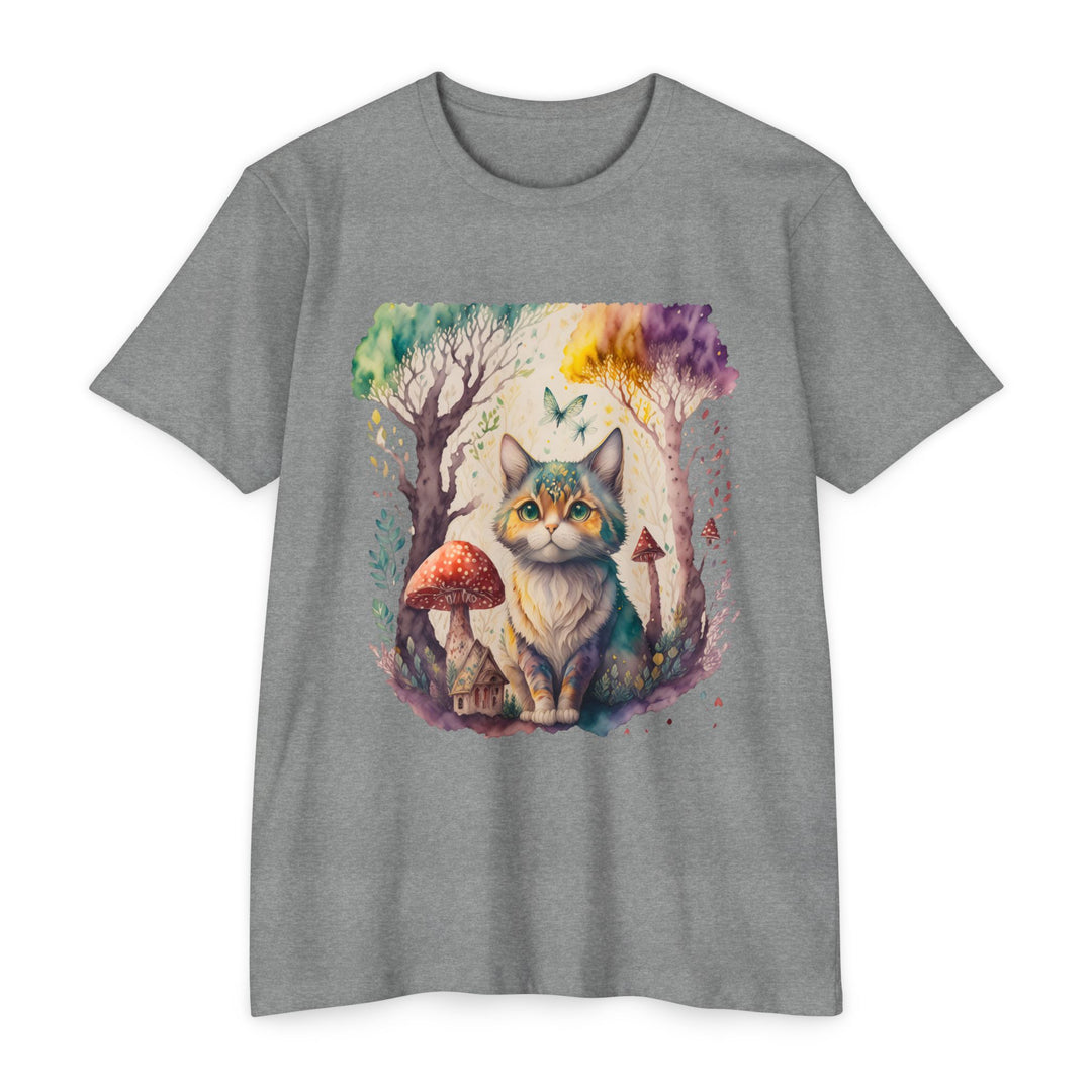 Enchanted Forest Feline Art Top - Whimsical Cat Design