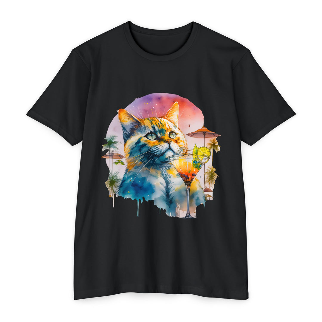 Tropical Feline Bliss Art Top - Vacation Vibes Cat Design