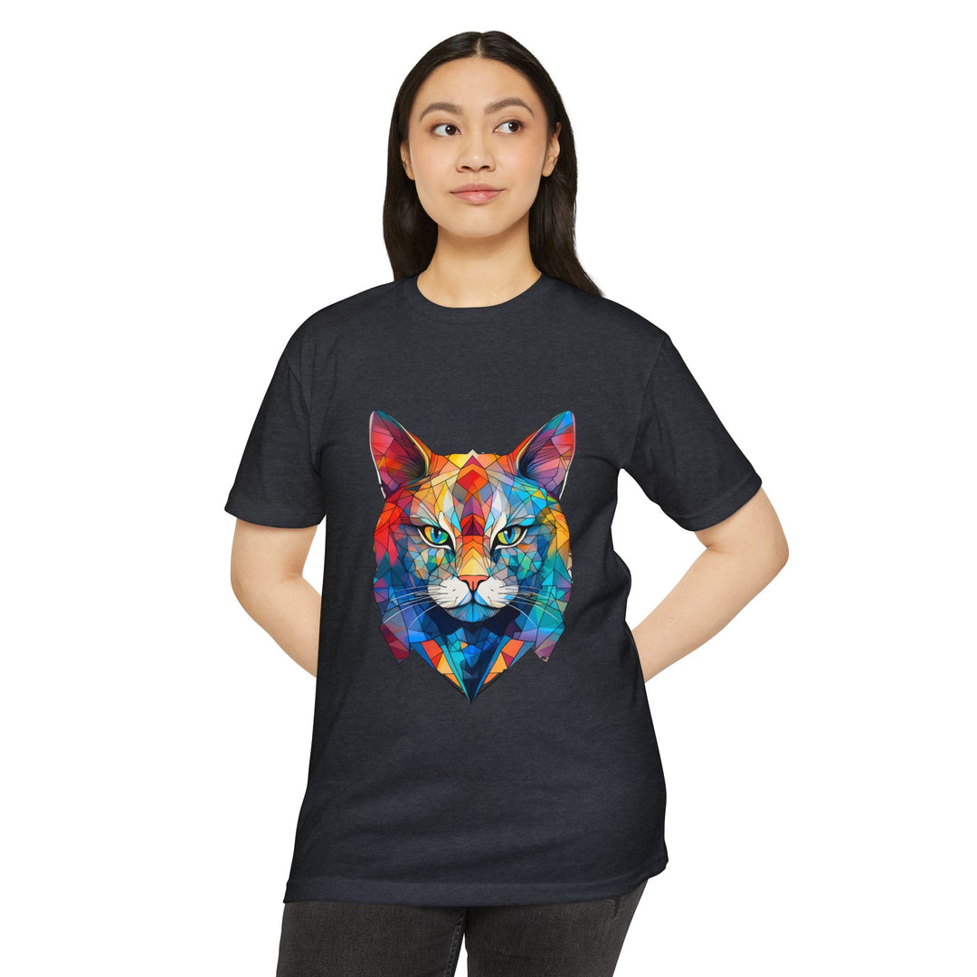 Kaleidoscope Cat Top - Unisex Ultra-Soft CVC Jersey T-Shirt