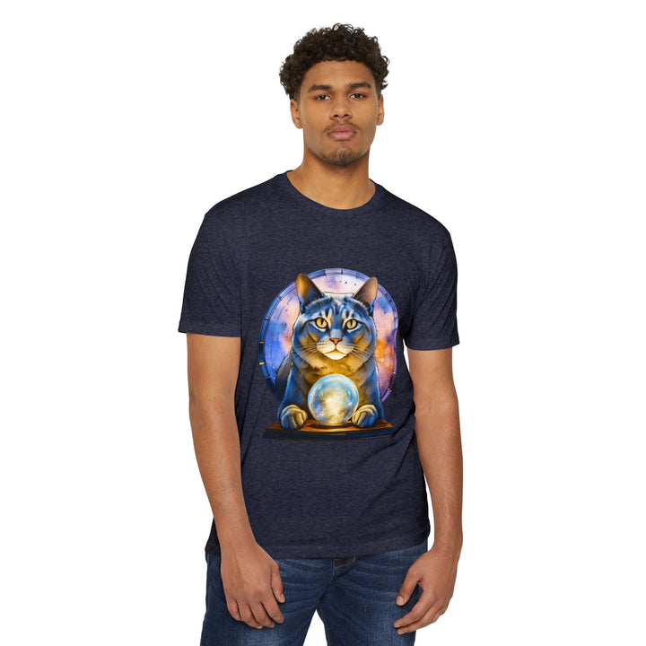 Mystical Cat with Crystal Ball Shirt - Enigmatic Feline Charm