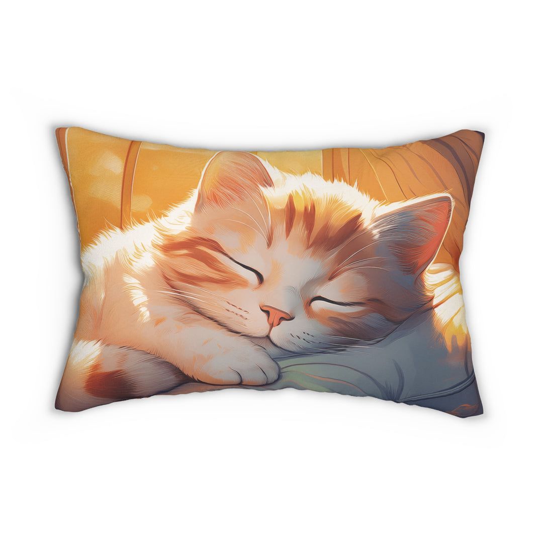 Cozy Slumber Cat Lumbar Pillow – Embrace Comfort and Calmness