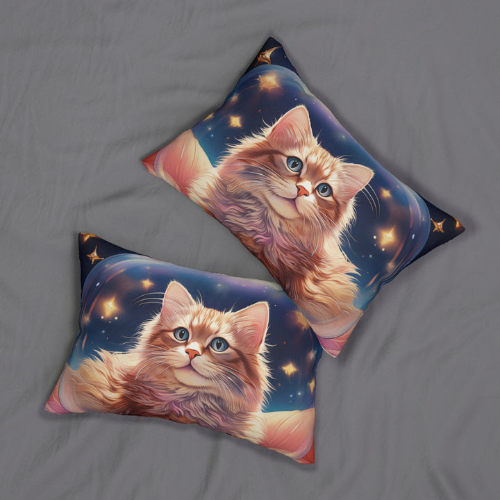 Stellar Serenity Cat Lumbar Pillow – Elevate Your Home Décor with Cosmic Comfort