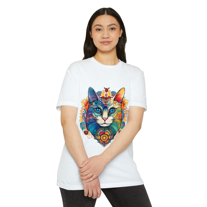 Bohemian Mandala Cat Shirt - Vibrant Feline Art Design