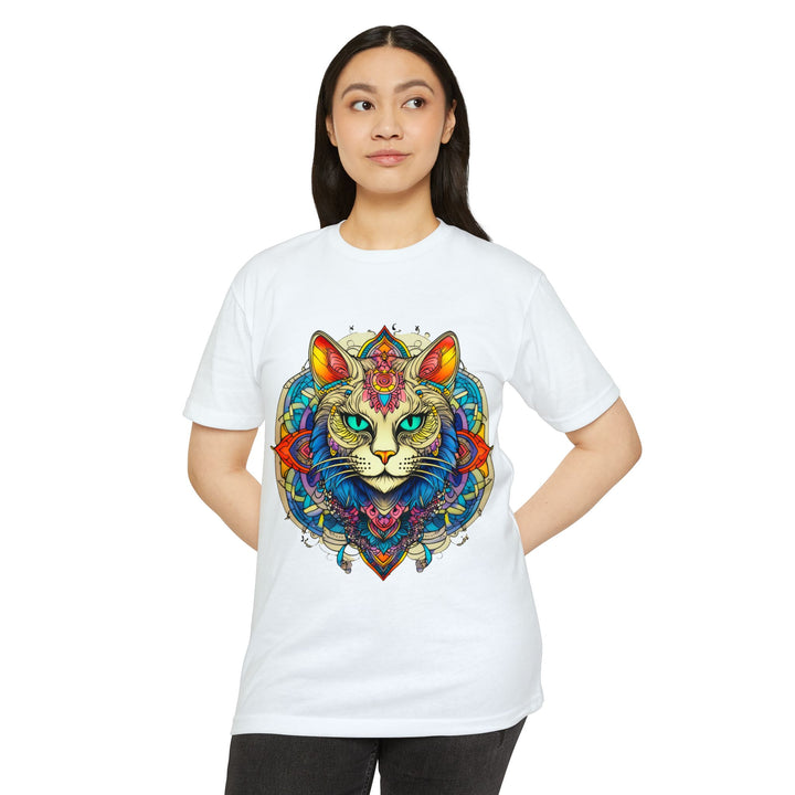 Mystic Mandala Cat Top - Unisex Spiritual Art T-Shirt