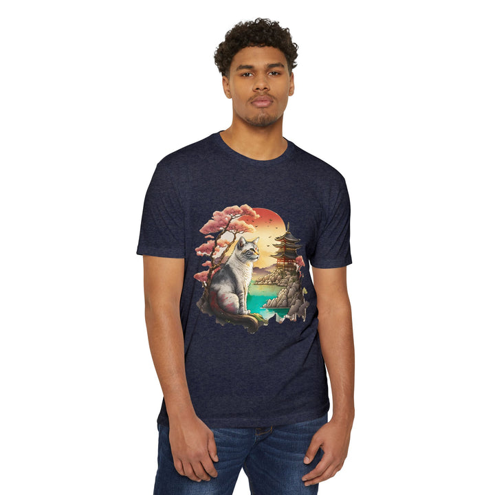 Zen Garden Cat Top - Unisex Serene Landscape T-Shirt