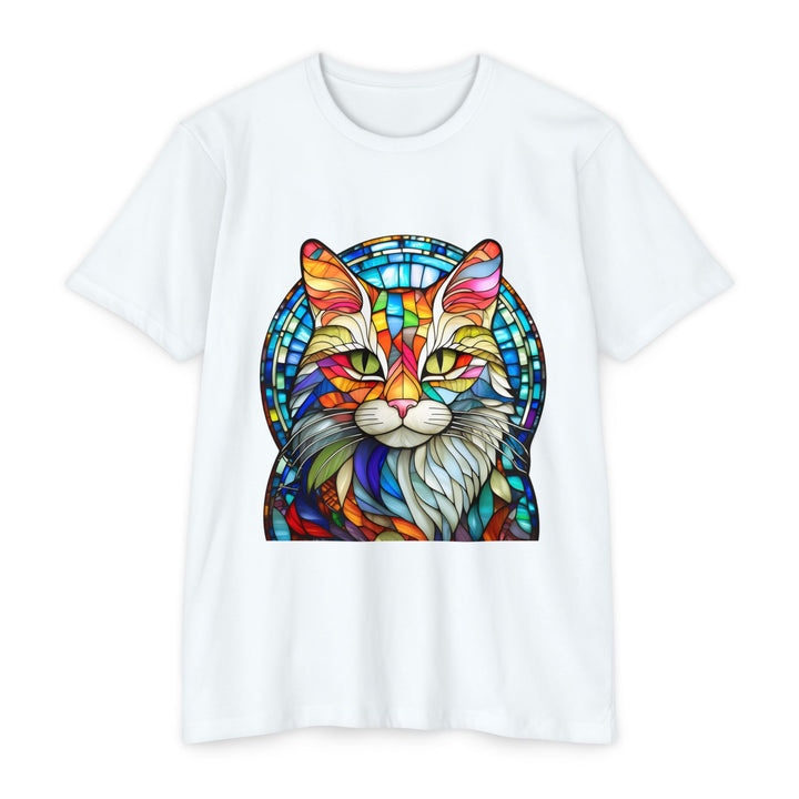 Stained Glass Cat T-Shirt - Kaleidoscope Cat Magic