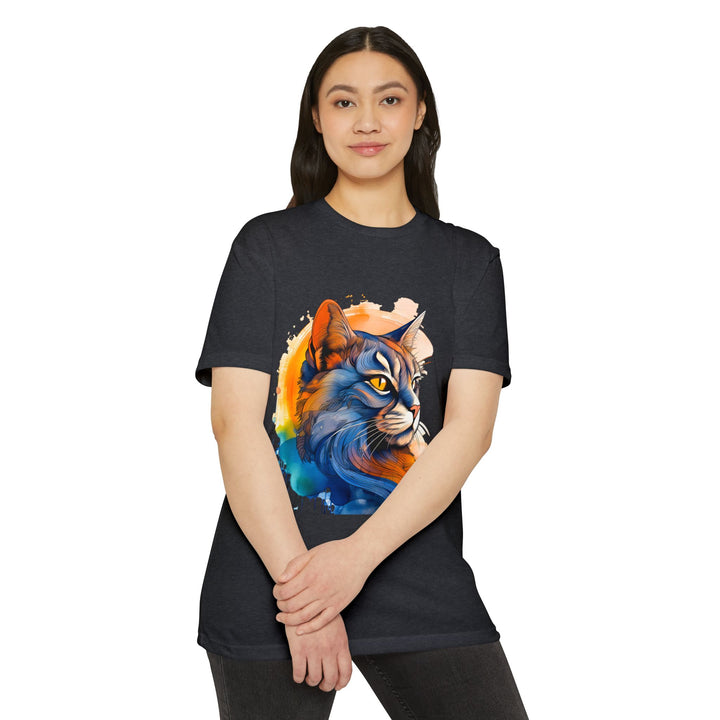 Sunset Gaze Cat Top - Unisex Vivid Portrait T-Shirt