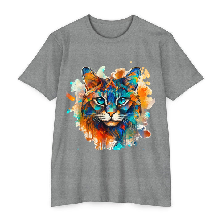 Vibrant Abstract Cat Shirt - Majestic Feline Art