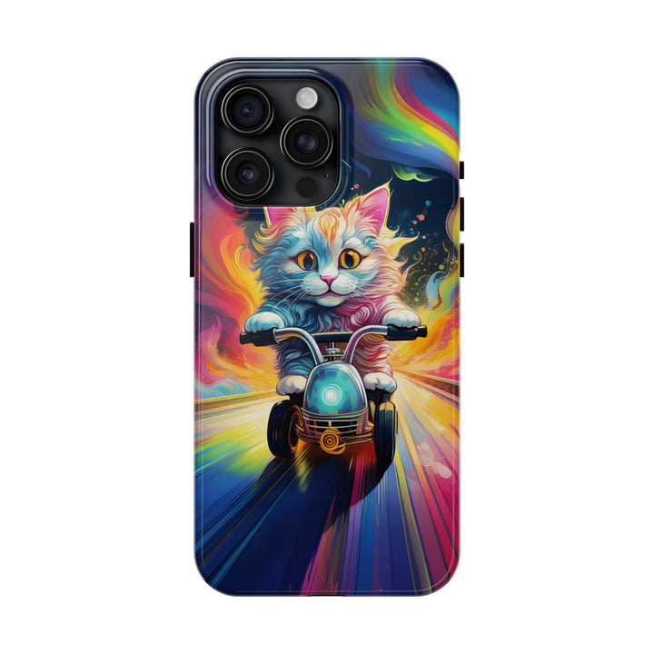 Motorbike Cat Tough Phone Case – Bold Protection with a Dash of Adventure