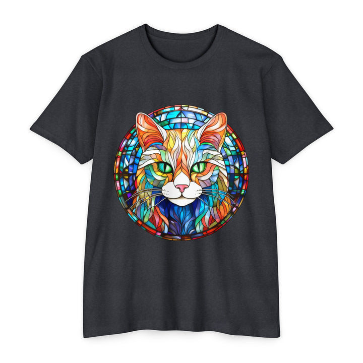 Stained Glass Cat T-Shirt - Kaleidoscope Cat Magic