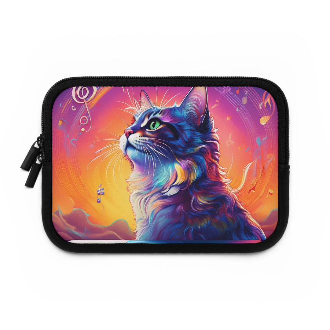 Symphony of Whiskers: Melodic Laptop Sleeve