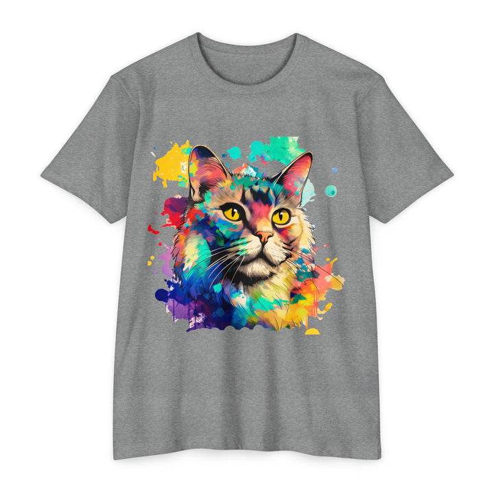 Prismatic Cat T-Shirt - Vivid Feline Art