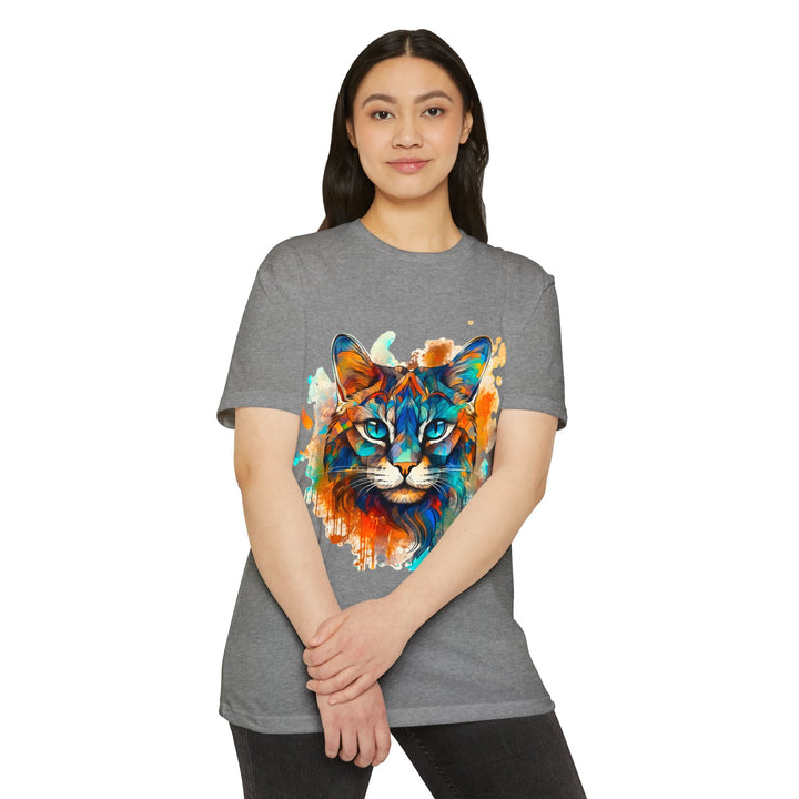 Vibrant Abstract Cat Shirt - Majestic Feline Art