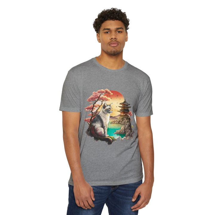 Zen Garden Cat Top - Unisex Serene Landscape T-Shirt