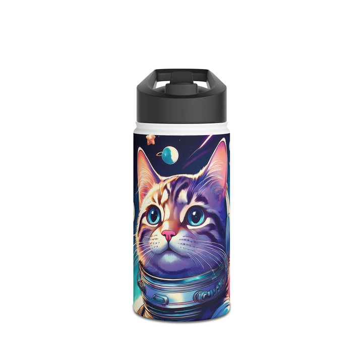 Cosmic Explorer Cat Stainless Steel Water Bottle – Out of This World Hydration