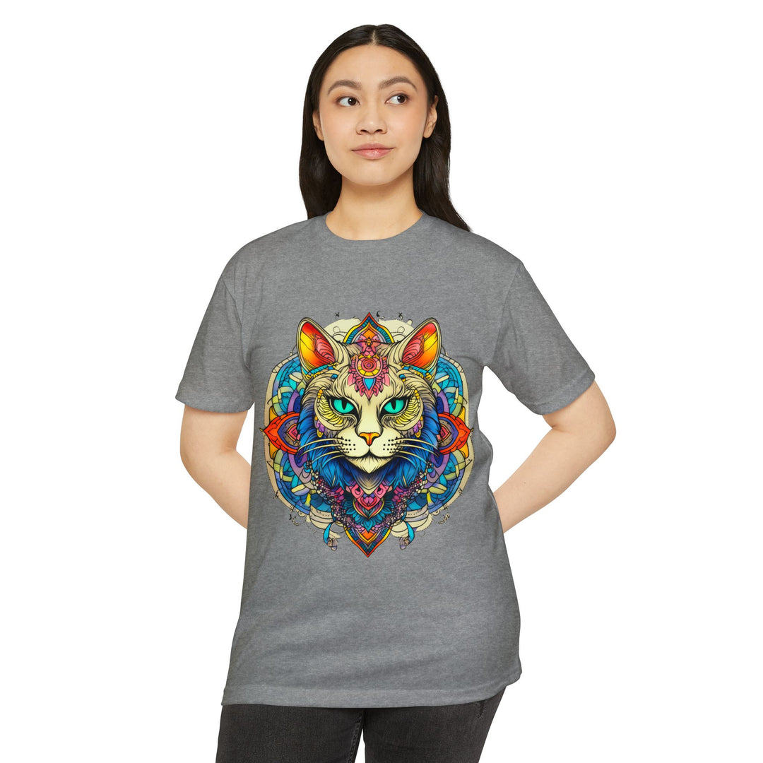 Mystic Mandala Cat Top - Unisex Spiritual Art T-Shirt