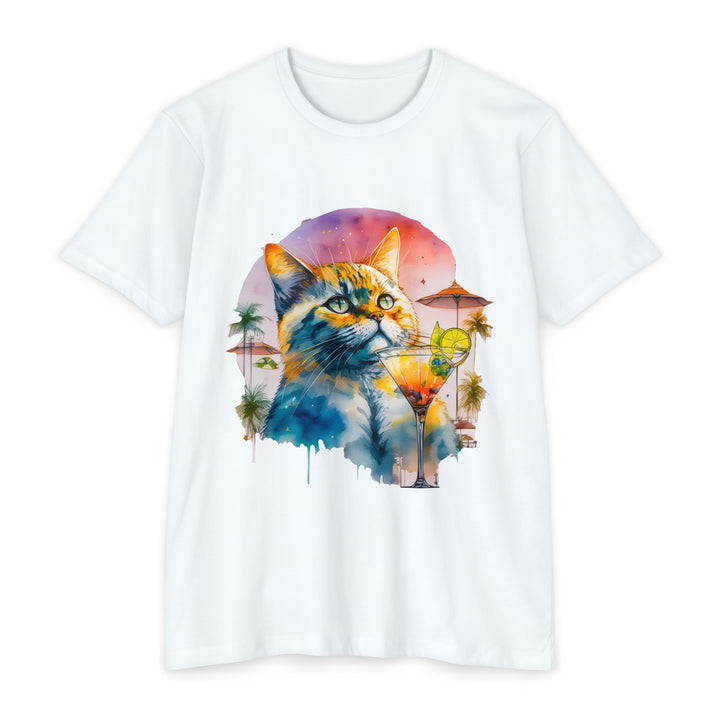 Tropical Feline Bliss Art Top - Vacation Vibes Cat Design