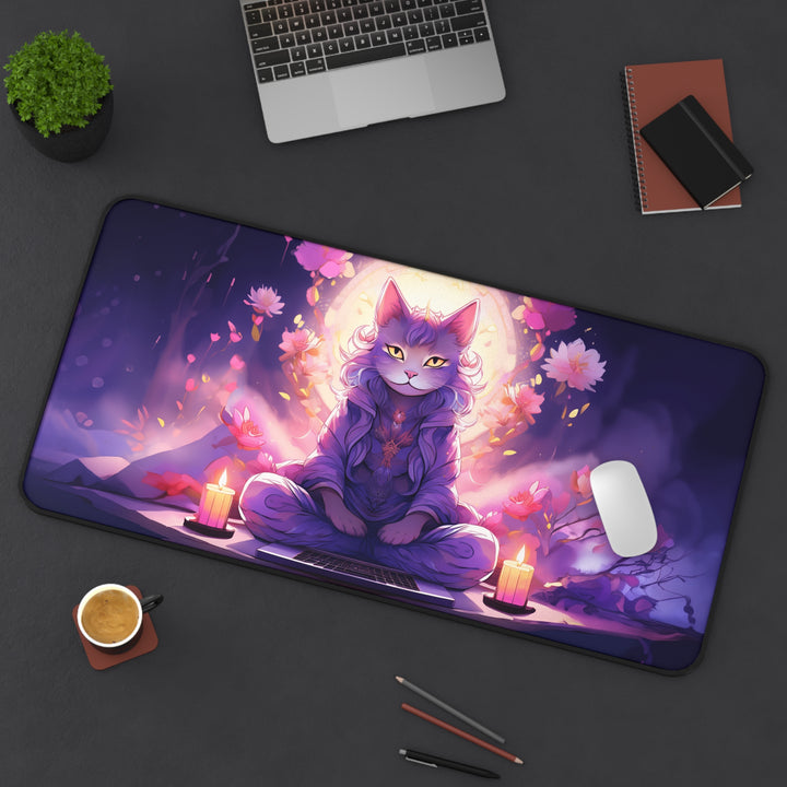 Zen Cat Desk Mat – Find Your Inner Calm in Every Workspace