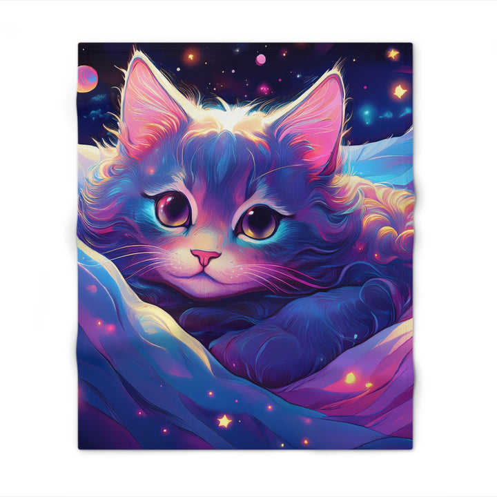 Cosmic Comfort Cat Throw Blanket – Your Cozy Portal to Dreamland