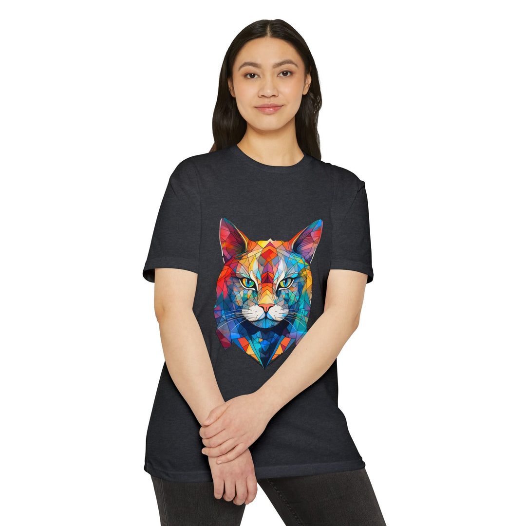 Kaleidoscope Cat Top - Unisex Ultra-Soft CVC Jersey T-Shirt