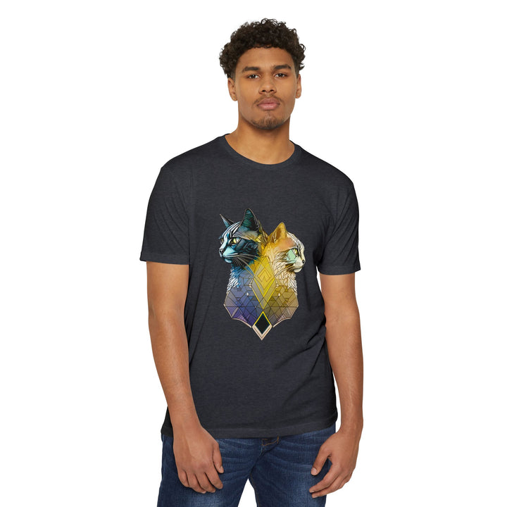 Dual Essence Cat Top - Unisex Modern Art T-Shirt