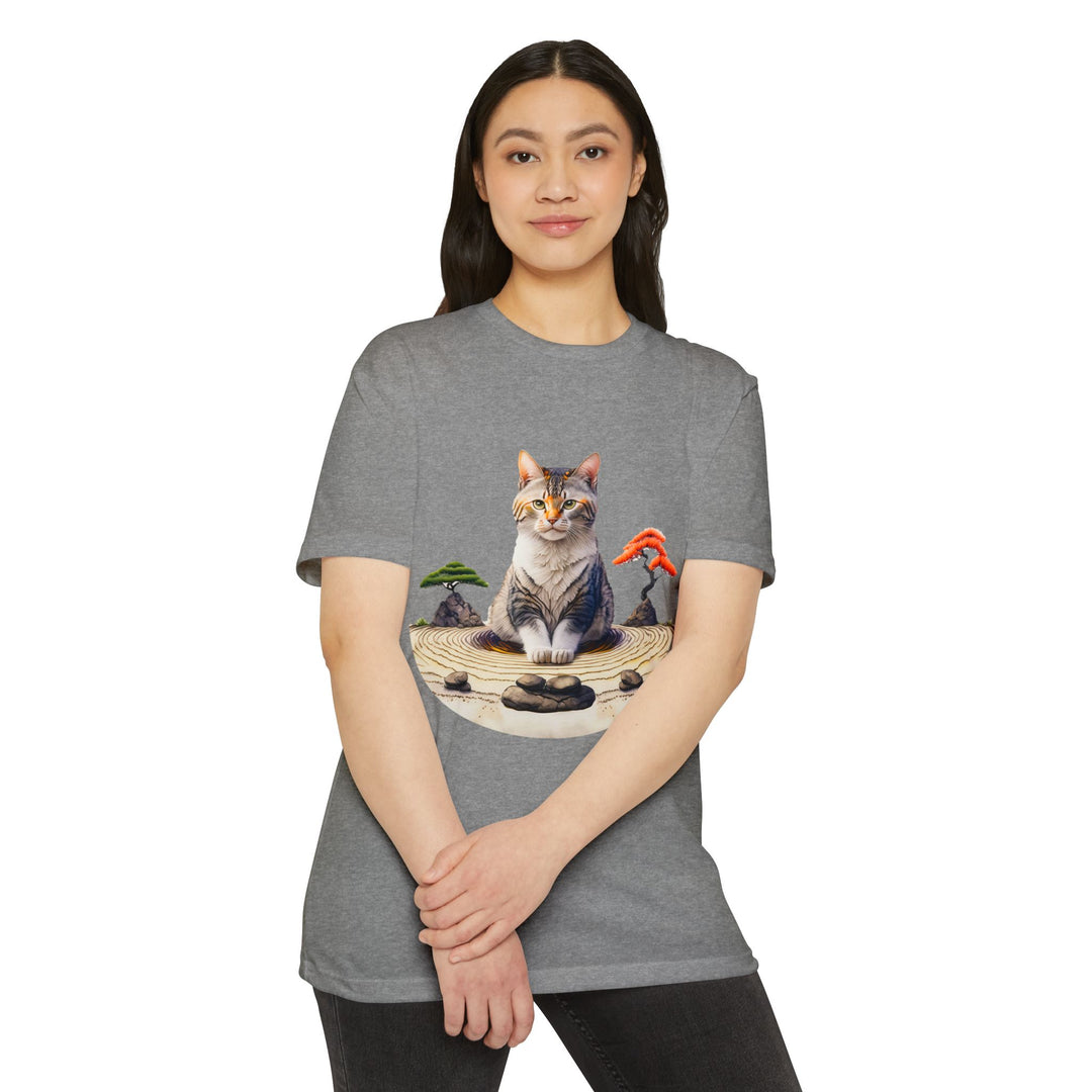 Zen Garden Cat Shirt - Tranquil Feline Art Design